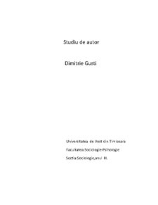 Studiu de autor - Dimitrie Gusti - Pagina 1