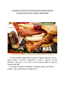 Elemente privind Conservarea Produselor Alimentare prin Tehnici Moderne - Pagina 1