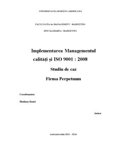 Managementul calității și ISO 9001-2008 - firma Perpetuum - Pagina 1