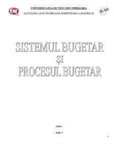 Sistemul Bugetar și Procesul Bugetar - Pagina 1