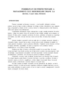Posibilități de perfecționare a managementului resurselor umane în firma de turism Hotel Yaky SRL Pitești - Pagina 4