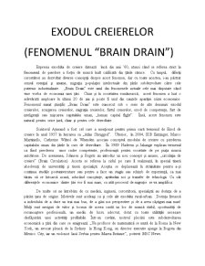 Exodul Creierelor - Fenomenul Brain Drain - Pagina 1