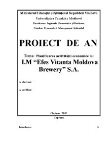 Planificarea activității economice la IM EES Vitanta Moldova Brewery SA - Pagina 1