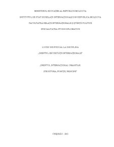 Dreptul internațional umanitar - structură, funcții, principii - Pagina 1