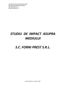 Studiu de Impact Asupra Mediului - SC Forni Prest SRL - Pagina 1