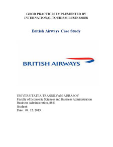 Good practices implemented by international tourism businesses - British Airways case study - Pagina 1