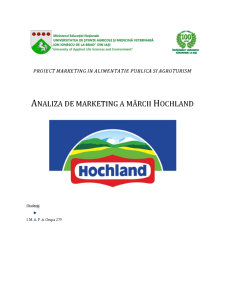 Analiza de Marketing a Mărcii Hochland - Pagina 1