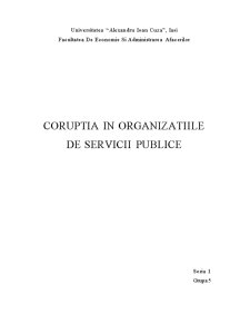 Coruptia in Organizatiile de Servicii Publice - Pagina 1