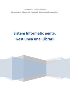 Sistem informatic pentru gestiunea unei librării - Pagina 1