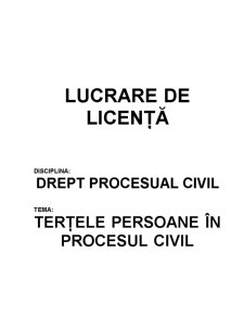 Terțele Persoane în Procesul Civil - Pagina 1