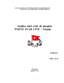 Analiza unei Crize de Imagine White Star Line - Titanic - Pagina 1