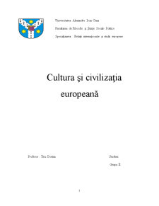 Cultura și Civilizația Europeană - Pagina 1