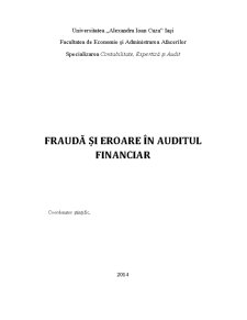 Fraudă și Eroare în Auditul Financiar - Pagina 1