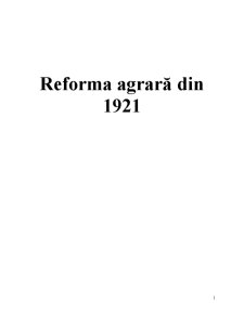 Reforma Agrară din 1921 - Pagina 1