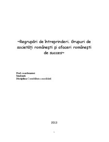 Regrupări de întreprinderi - grupuri de societăți românești și afaceri românești de succes - Pagina 1