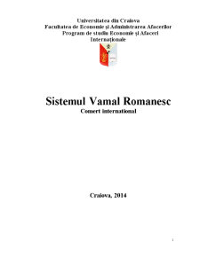 Sistemul vamal românesc - Pagina 1