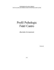 Profil Psihologic - Fidel Castro - Pagina 1