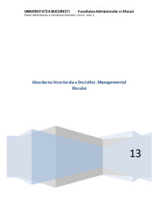 Abordarea structurală a deciziilor. managementul riscului - Pagina 1