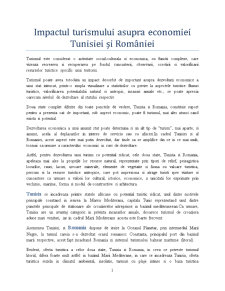 Impactul Turismului Asupra Economiei Tunisiei și României - Pagina 1