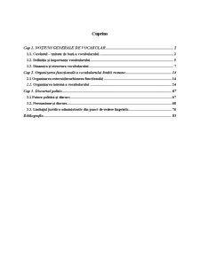 Organizarea funcțională a vocabularului limbii române - discursul politic și administrativ - Pagina 1