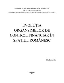 Evoluția organismelor de control financiar în România - Pagina 1