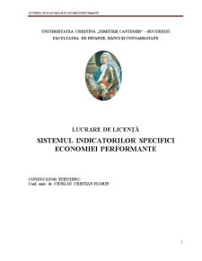 Sistemul indicatorilor specifici economiei performanțe - Pagina 1