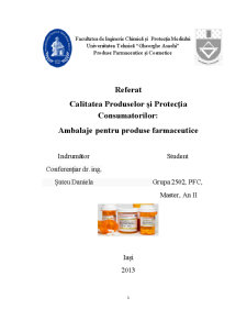 Calitatea produselor și protecția consumatorilor - ambalaje pentru produse farmaceutice - Pagina 1