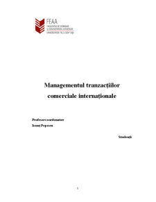 Managementul tranzacțiilor comerciale internaționale - Compania Kober - Pagina 1
