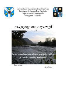 Factori care Influențează Calitatea Apei Râului Moldova în Aval de Câmpulung Moldovenesc - Pagina 1