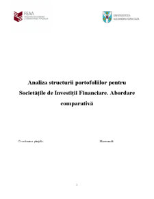 Analiza structurii portofoliilor pentru societățile de investiții financiare - abordare comparativă - Pagina 1