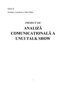 Analiză Comunicațională a Unui Talk Show - Pagina 1