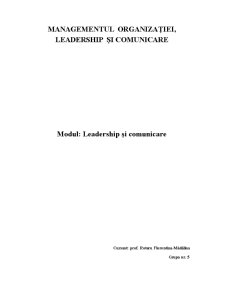 Leadership și Comunicare - Pagina 1