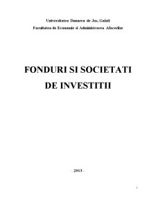 Fonduri și societăți de investiții - Pagina 1