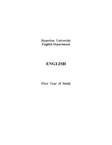 English - First Year of Study - Pagina 1