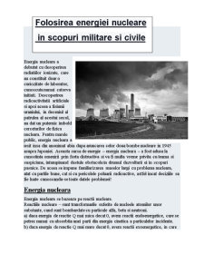 Folosirea Energiei Nucleare în Scopuri Militare și Civile - Pagina 1
