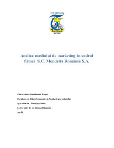 Analiza Mediului de Marketing în Cadrul Firmei SC Mondelez România SA - Pagina 1