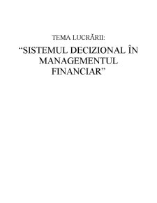 Sistemul Decizional al Managementului Financiar - Pagina 2