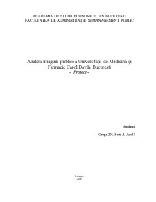 Analiza Imaginii Publice a Universității de Medicină și Farmacie Carol Davila București - Pagina 1