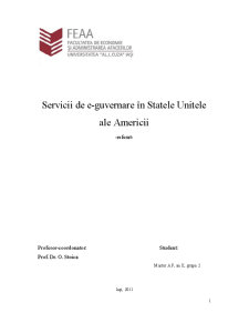 Servicii de E-guvernare în Statele Unitele ale Americii - Pagina 1