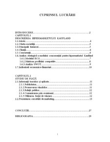Studiu privind influența tehnicilor promoționale asupra vânzărilor Hipermarketului Kaufland - Pagina 1