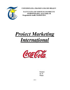 Marketing internațional - Coca Cola - Pagina 1
