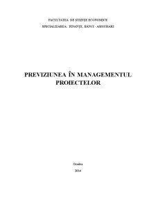 Previziunea în Managementul Proiectelor - Pagina 1