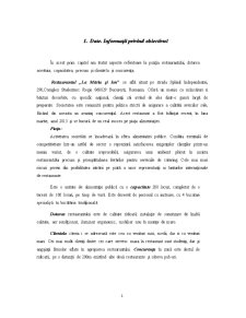 Studiu privind calitățile servciului de alimentație restaurant La Măria și Ion - Pagina 1