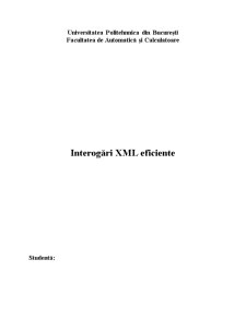 Interogări XML Eficiente - Pagina 1