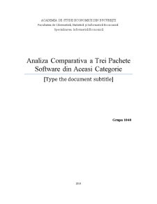 Analiza comparativă a trei pachete software din aceeași categorie - Pagina 1