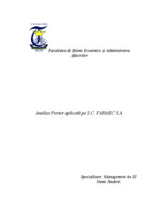 Analiza Porter aplicată pe SC Farmec SA - Pagina 1