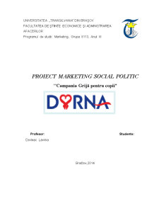 Marketing social politic - Campania Grijă pentru copii - Pagina 1