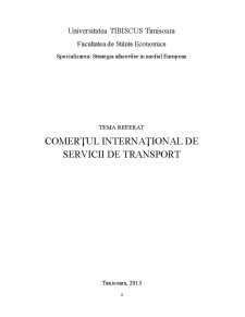 Comerțul Internațional de Servicii de Transport - Pagina 1