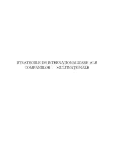 Strategiile de Internaționalizare ale Companiilor Multinaționale - Pagina 1