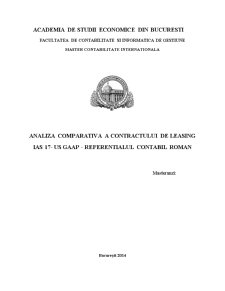 Analiza comparativă a contractului de leasing IAS 17 - US GAAP - referențialul contabil român - Pagina 1